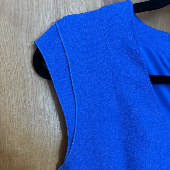 NWT! Brilliant Royal Blue Capped Sleeve Dress // H&M Women's Size 10 - Picture 3 of 7
